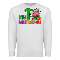 Oatmeal Heather my first hallothanksmas Premium Sweatshirt - AdoDesignShop