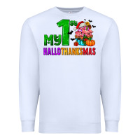 White my first hallothanksmas Premium Sweatshirt - AdoDesignShop
