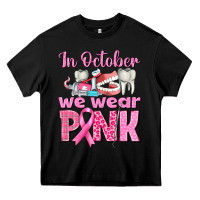 Black In October We Wear Pink Breast Cancer Awareness Heavy Core Tee - texasbilliewilder