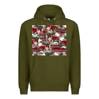 Army Green vintage christmas car pattern Premium Hoodie - CowhideDigitalArt