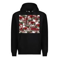 Black vintage christmas car pattern Premium Hoodie - CowhideDigitalArt