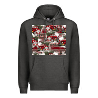 Charcoal Heather vintage christmas car pattern Premium Hoodie - CowhideDigitalArt