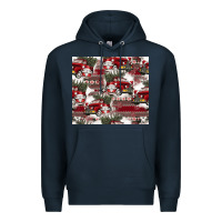 Navy vintage christmas car pattern Premium Hoodie - CowhideDigitalArt
