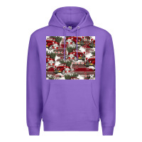 Purple vintage christmas car pattern Premium Hoodie - CowhideDigitalArt