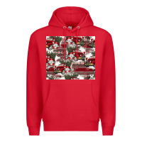 Red vintage christmas car pattern Premium Hoodie - CowhideDigitalArt