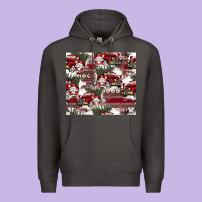 Vintage Christmas Car Pattern Premium Hoodie Designed By Cowhidedigitalart
