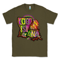 Army Green louisiana map Classic Tee - CowGirlArtShop