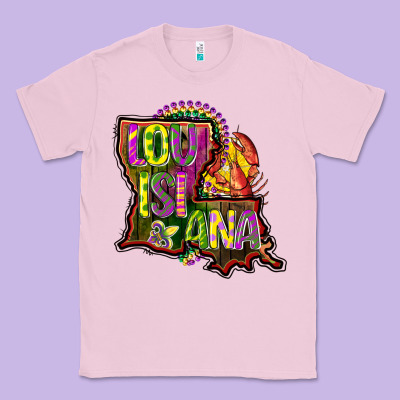 Louisiana Map Classic Tee Designed By Cowgirlartshop