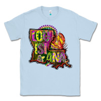Dusty Blue louisiana map Classic Tee - CowGirlArtShop