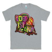 Heather Grey louisiana map Classic Tee - CowGirlArtShop