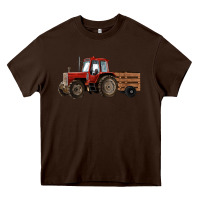 Chocolate Brown farm tractor Heavy Core Tee - RanaPortraitStore
