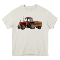 Cream farm tractor Heavy Core Tee - RanaPortraitStore