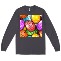 Smoke Happy Easter Eggs Seamless Pattern Long Sleeve Tee - BundleAndBundleShop