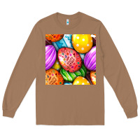 Toasted Coconut Happy Easter Eggs Seamless Pattern Long Sleeve Tee - BundleAndBundleShop