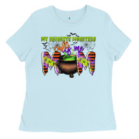 Baby Blue my favorite monsters calls me mom Ladies Tee - CowGirlArtShop