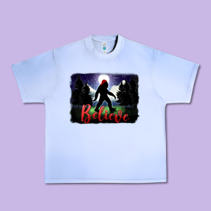 Bigfoot Believe Christmas Urban Heavy Tee Designed By Fadigitalartstudio