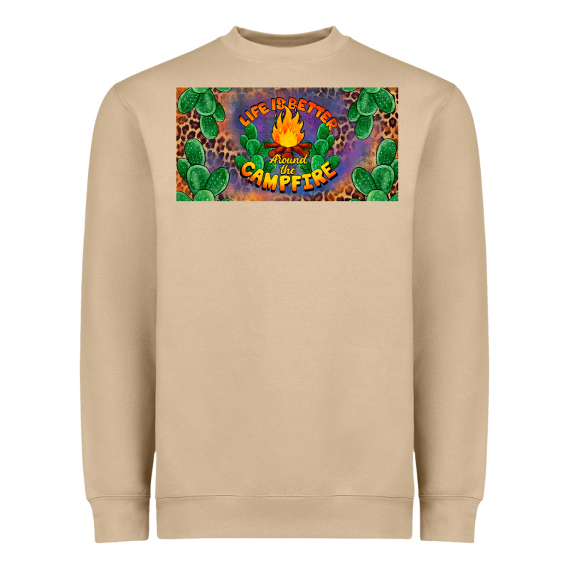 Life Is Better Around The Campfire License Plate Heavyweight Sweatshirt by BarkalooDesign | Teevron