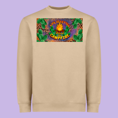 Life Is Better Around The Campfire License Plate Heavyweight Sweatshirt Designed By Barkaloodesign
