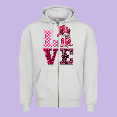 Love Gnomies Zipper Hoodie Designed By Barkaloodesign