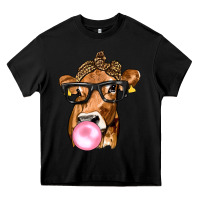 Black Cow Lick with Leopard Bandana Heavy Core Tee - texasbilliewilder