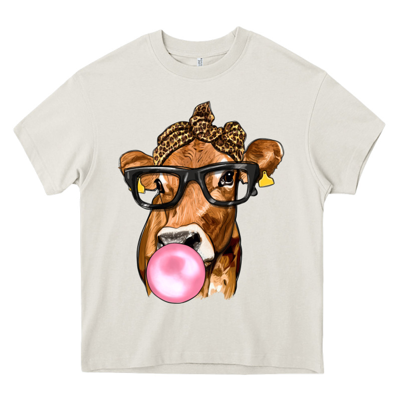 Cow Lick With Leopard Bandana Heavy Core Tee by texasbilliewilder | Teevron