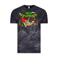 Cloud Black Hello Summer Vintage Tee - CowCowDesign