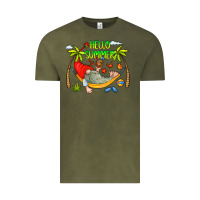 Vintage Olive Hello Summer Vintage Tee - CowCowDesign