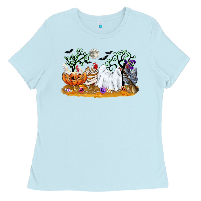 Halloween Chicken Ladies Tee by CowGirlArtShop | Teevron