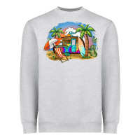 Heather Grey camp life beach Heavyweight Sweatshirt - BarkalooDesign