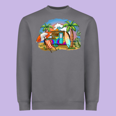 Camp Life Beach Heavyweight Sweatshirt Designed By Barkaloodesign