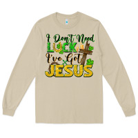 Mushroom I don't need luck i've got Jesus st. patricks day Long Sleeve Tee - FaDigitalArtStudio