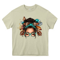 Mossy american football messy bun Heavy Core Tee - texasbilliewilder