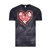 Cloud Black floral pink glitter heart Vintage Tee - Jasminsmagicworld