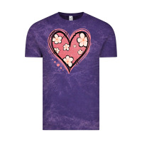 Cloud Purple floral pink glitter heart Vintage Tee - Jasminsmagicworld