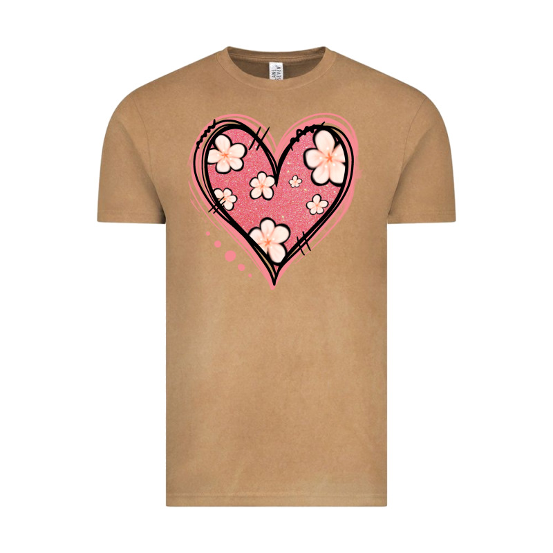 Floral Pink Glitter Heart Vintage Tee by Jasminsmagicworld | Teevron