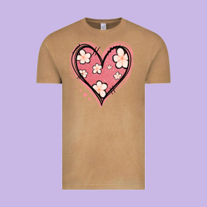 Floral Pink Glitter Heart Vintage Tee Designed By Jasminsmagicworld