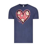 Vintage Denim floral pink glitter heart Vintage Tee - Jasminsmagicworld