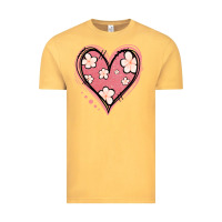 Vintage Mustard floral pink glitter heart Vintage Tee - Jasminsmagicworld
