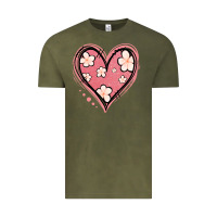 Vintage Olive floral pink glitter heart Vintage Tee - Jasminsmagicworld