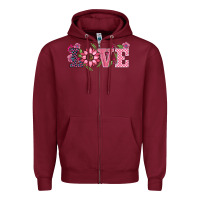 Burgundy walentine's day love sunflower Zipper Hoodie - BarkalooDesign