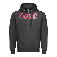 Charcoal Heather walentine's day love sunflower Zipper Hoodie - BarkalooDesign