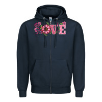 Navy walentine's day love sunflower Zipper Hoodie - BarkalooDesign