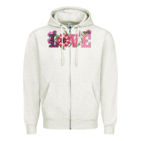 Oatmeal Heather walentine's day love sunflower Zipper Hoodie - BarkalooDesign