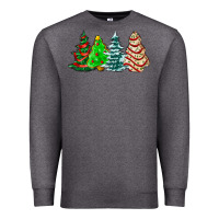 Charcoal Heather Christmas tree cakes and Christmas trees  ado Premium Sweatshirt - AdoDesignShop