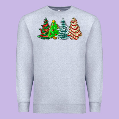 Christmas Tree Cakes And Christmas Trees  Ado Premium Sweatshirt Designed By Adodesignshop