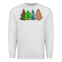 Oatmeal Heather Christmas tree cakes and Christmas trees  ado Premium Sweatshirt - AdoDesignShop