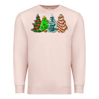 Pale Pink Christmas tree cakes and Christmas trees  ado Premium Sweatshirt - AdoDesignShop