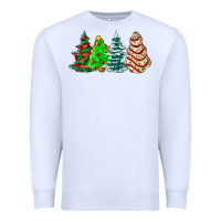 White Christmas tree cakes and Christmas trees  ado Premium Sweatshirt - AdoDesignShop