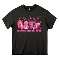 Asphalt In October We Wear Pink with Breast Cancer Coffee Heavy Core Tee - texasbilliewilder