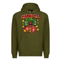 Army Green festive holiday bow design Premium Hoodie - CowhideDigitalArt